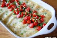 Spicy Breakfast Enchiladas with Salsa Verde and Cheesy Filling