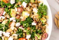Protein-Packed Lentil and Kale Salad with Lemon Tahini Dressing