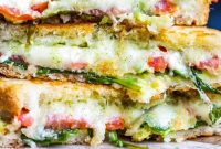 Grilled Goat Cheese Sandwich with Pesto and Arugula