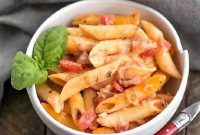Prosciutto Baked Pasta with Melted Cheese and Crispy Top