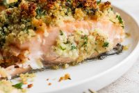 Crispy Panko-Crusted Salmon with Lemon Garlic Butter