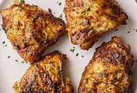 Crispy Air Fryer Chicken Thighs with Garlic and Herb Seasoning