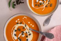 Creamy Roasted Pumpkin Soup with Sage and Garlic