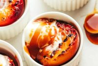 Grilled Peaches with Bourbon Caramel Sauce Recipe