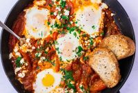 Shakshuka with Feta and Roasted Cherry Tomatoes