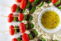 Greek Salad Skewers Recipe: Fresh Tomato, Cucumber & Feta Bites