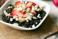 Braised Black Lentils with Quick-Pickled Apples and Radish