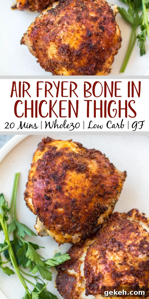Air Fryer Bone-In Chicken Thighs Whole30 air fryer bone in chicken thighs