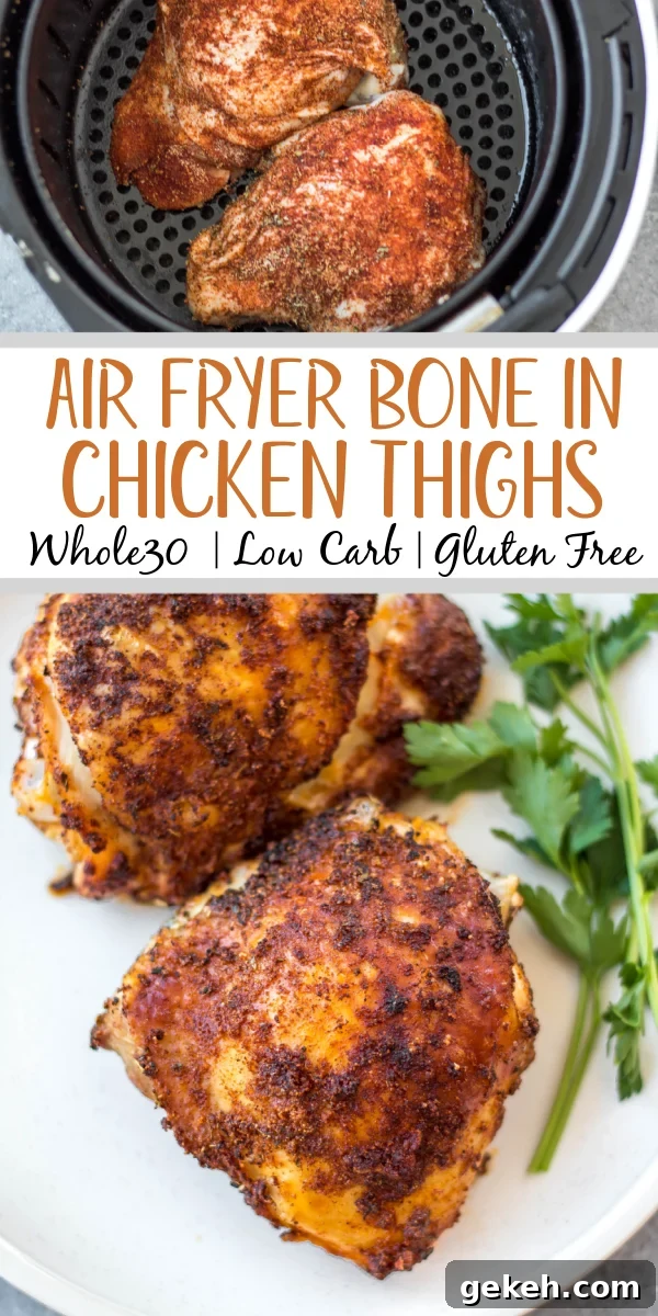 Air Fryer Chicken Thighs Air fryer chicken thighs close up