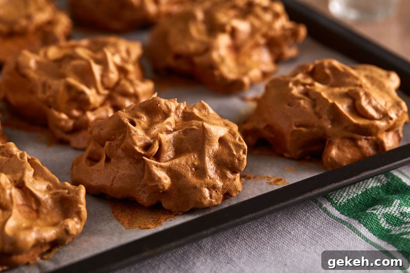 Crisp, honeycomb-like meringues made without refined sugar.