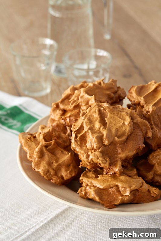 Light, crunchy meringues sweetened with date syrup — a natural alternative to refined sugar.