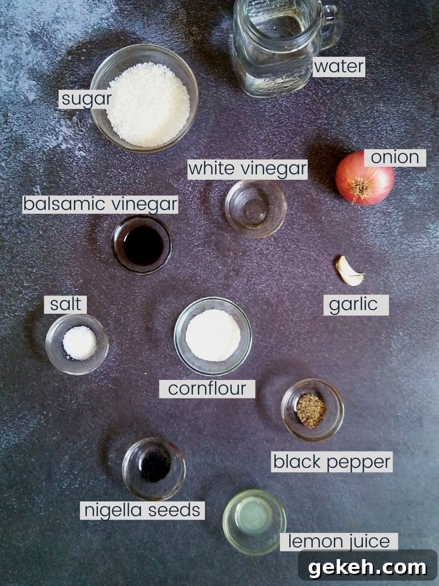 Image showing sweet onion dressing ingredients are placed on a black background.
