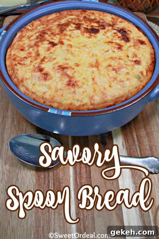 Savory Spoon Bread Recipe: Creamy Herbed Corn Pudding 2 Savory Spoon Bread is a buttery side dish perfect for your brunch or dinner table.