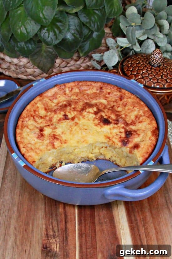 Savory Spoon Bread Recipe: Creamy Herbed Corn Pudding 7 Savory Spoon Bread is an old fashioned recipe that will make a great impression at your next pot luck.