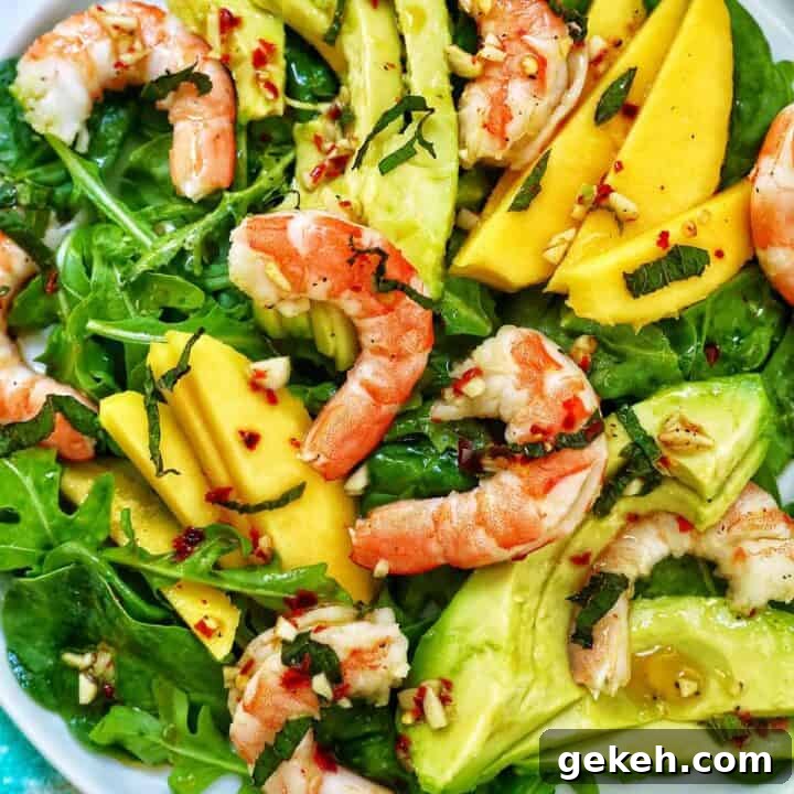 mango avocado prawn salad.