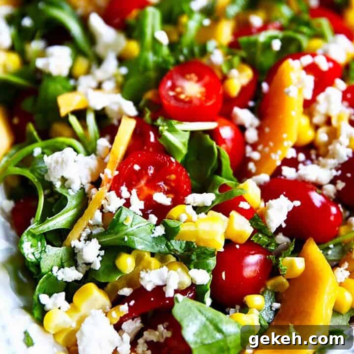 close up of Peach Tomato Salad