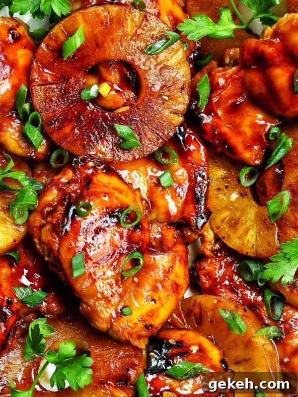 Refreshing Summer Salad Recipes for Light, Flavorful Meals 25 BBQ chicken and pineapples with herbs.