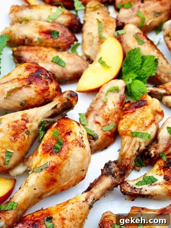 Refreshing Summer Salad Recipes for Light, Flavorful Meals 28 peach bourbon grilled chicken with peach slices.