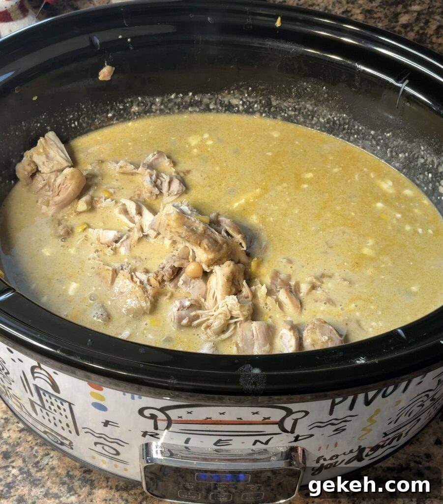 White Chicken Chili in the Crockpot