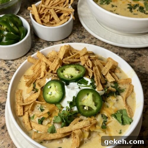 White Chicken Chili in the Crockpot