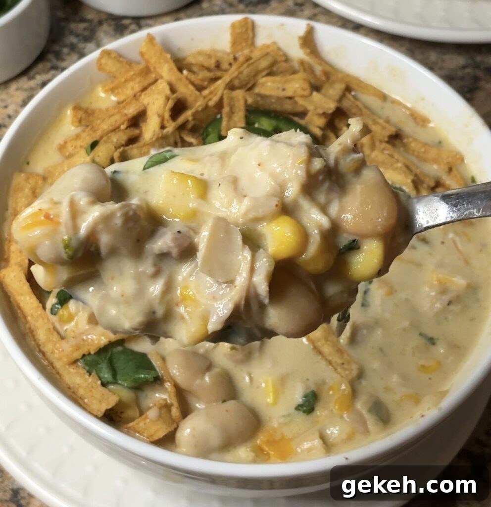 White Chicken Chili in the Crockpot