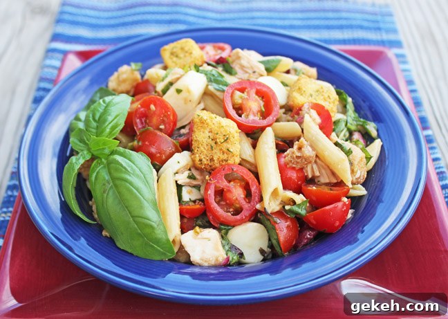 Bruschetta Chicken and Pasta Salad