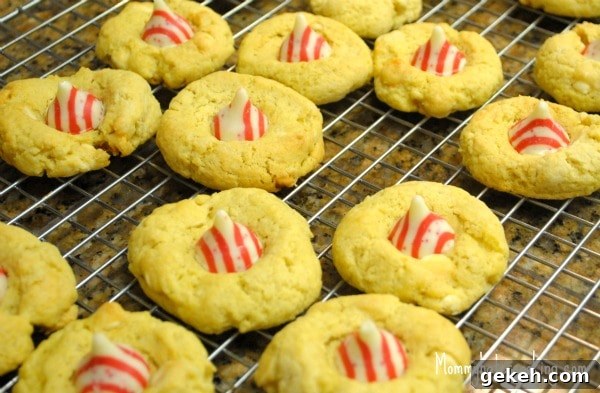 white chocolate candy cane kisses