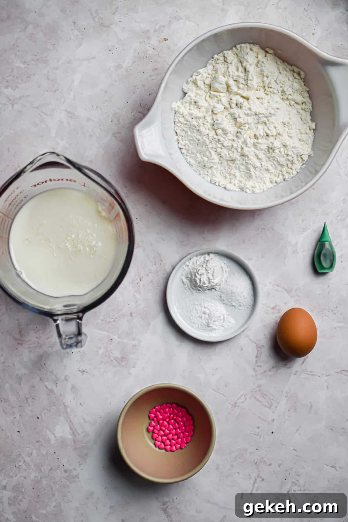 Homemade Grinch Pancakes Recipe — Green St. Patrick’s Breakfast 3 An overhead shot of the Grinch Pancakes ingredients.