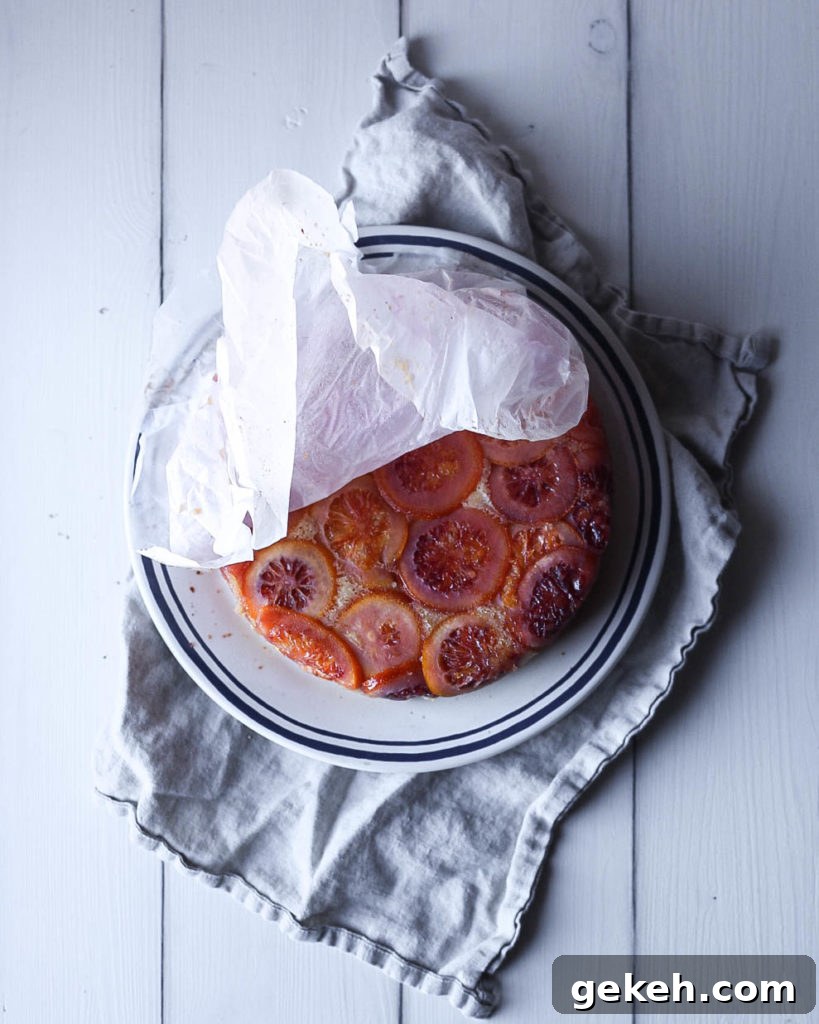 Blood Orange Upside-Down Cake Recipe for Perfect Citrus Flavor 3 blood orange upside down cake unmolded