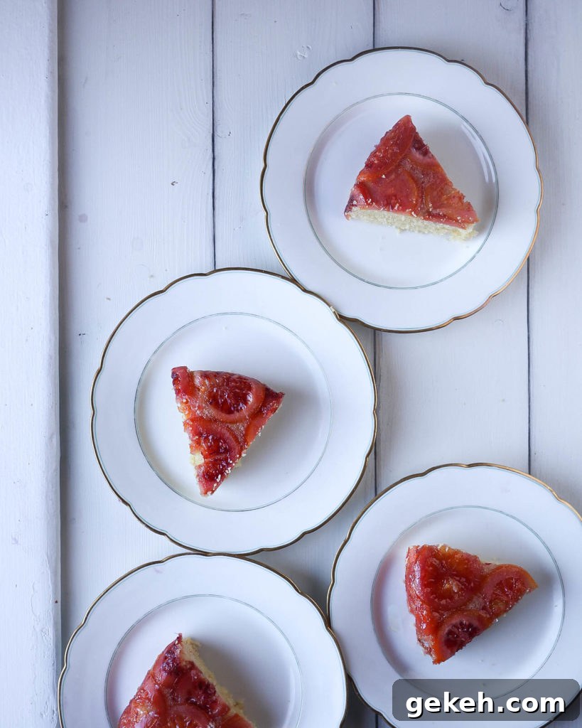 Blood Orange Upside-Down Cake Recipe for Perfect Citrus Flavor 5 blood orange upside down cake slices