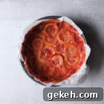 Blood Orange Upside-Down Cake Recipe for Perfect Citrus Flavor 7 pan lined with blood orange slices