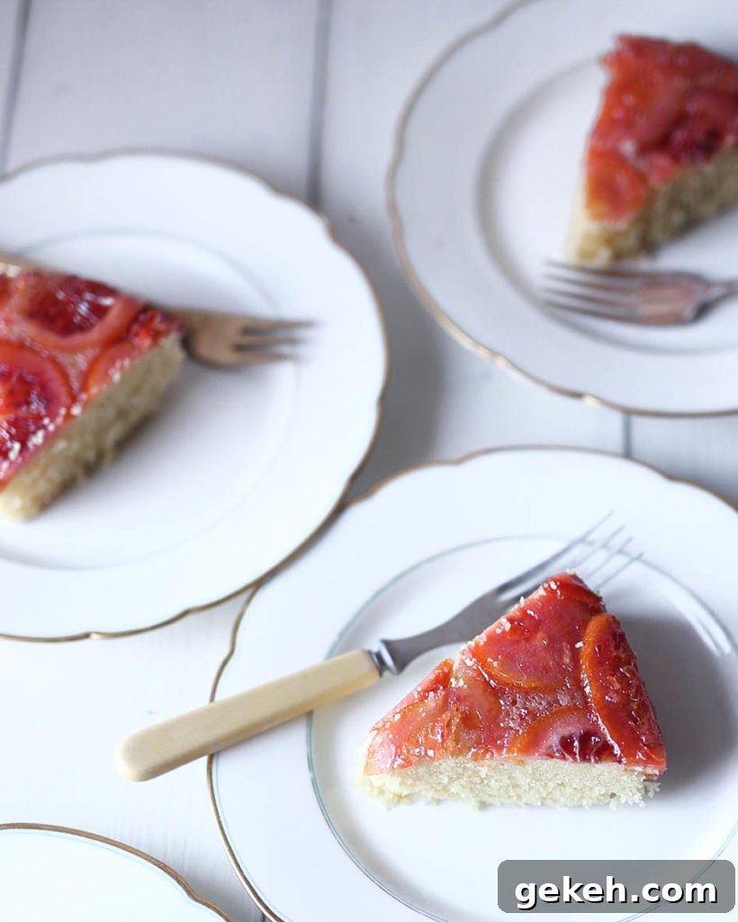 Blood Orange Upside-Down Cake Recipe for Perfect Citrus Flavor 8 blood orange upside down cake slices