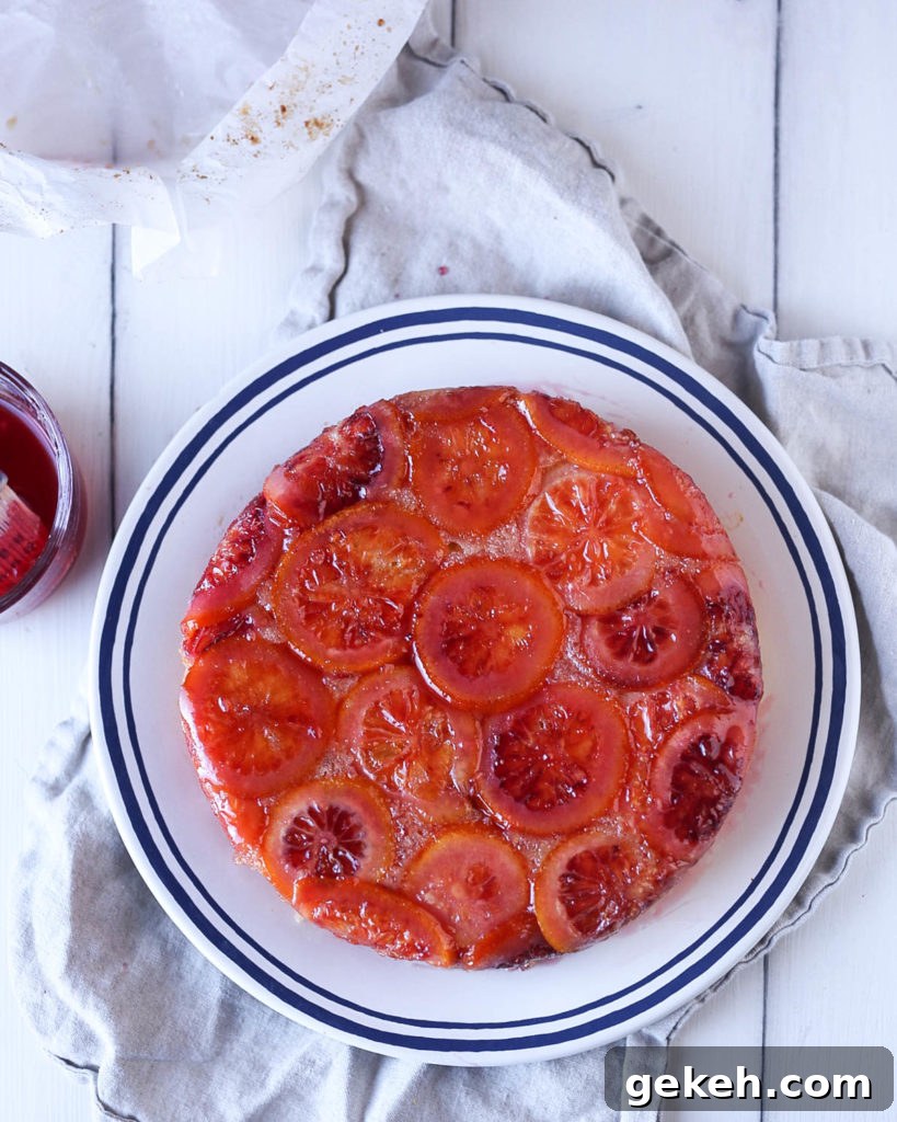 Blood Orange Upside-Down Cake Recipe for Perfect Citrus Flavor 9 blood orange upside down cake glazed