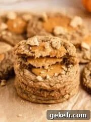 stack of pumpkin cheesecake cookies