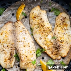 Keto Lemon-Pepper White Fish in the Air Fryer — 15 Minutes 2 air fryer keto white fish on parchment