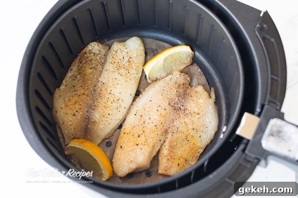 Keto Lemon-Pepper White Fish in the Air Fryer — 15 Minutes 7 Cooked fish in air fryer