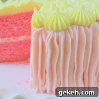 This moist and delicious Pink Lemonade Layer Cake has the perfect amount of tartness!