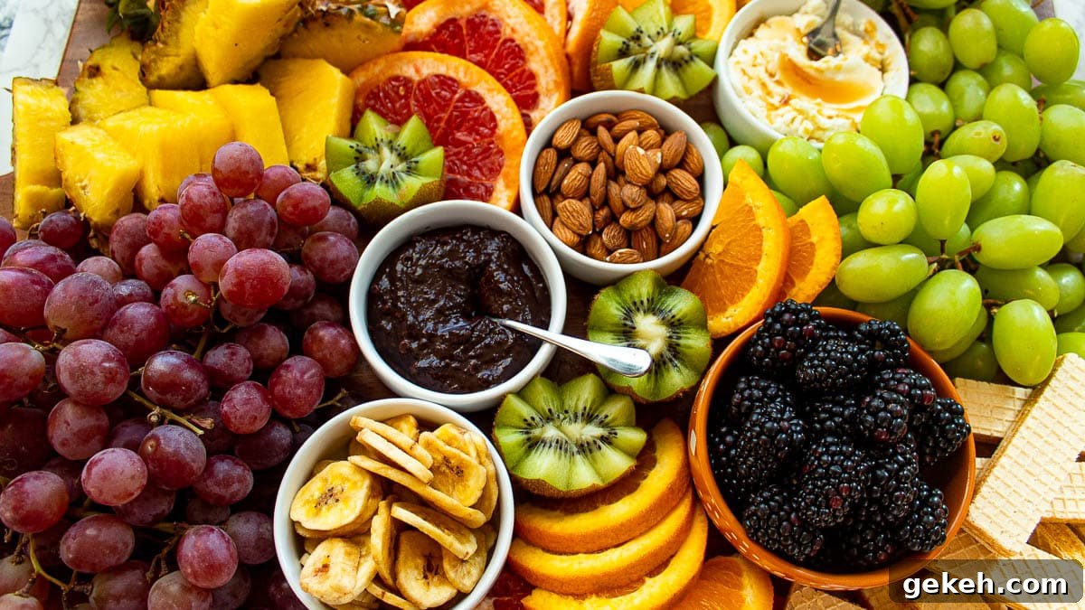 cookie charcuterie board with fruit