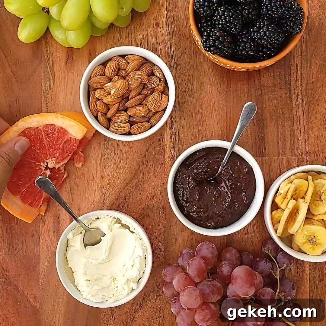 fruit charcuterie board step 2