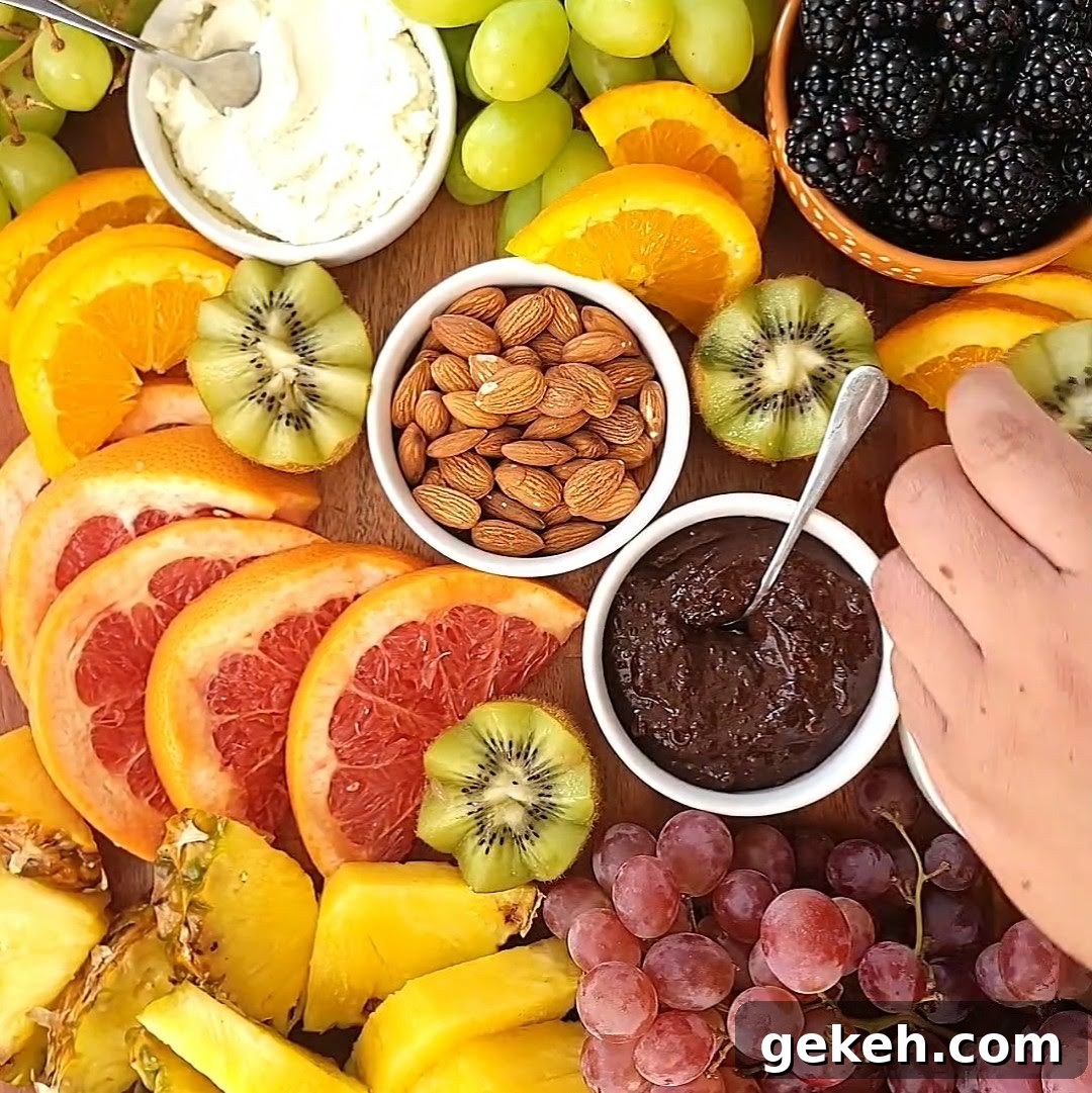 fruit charcuterie board step 3