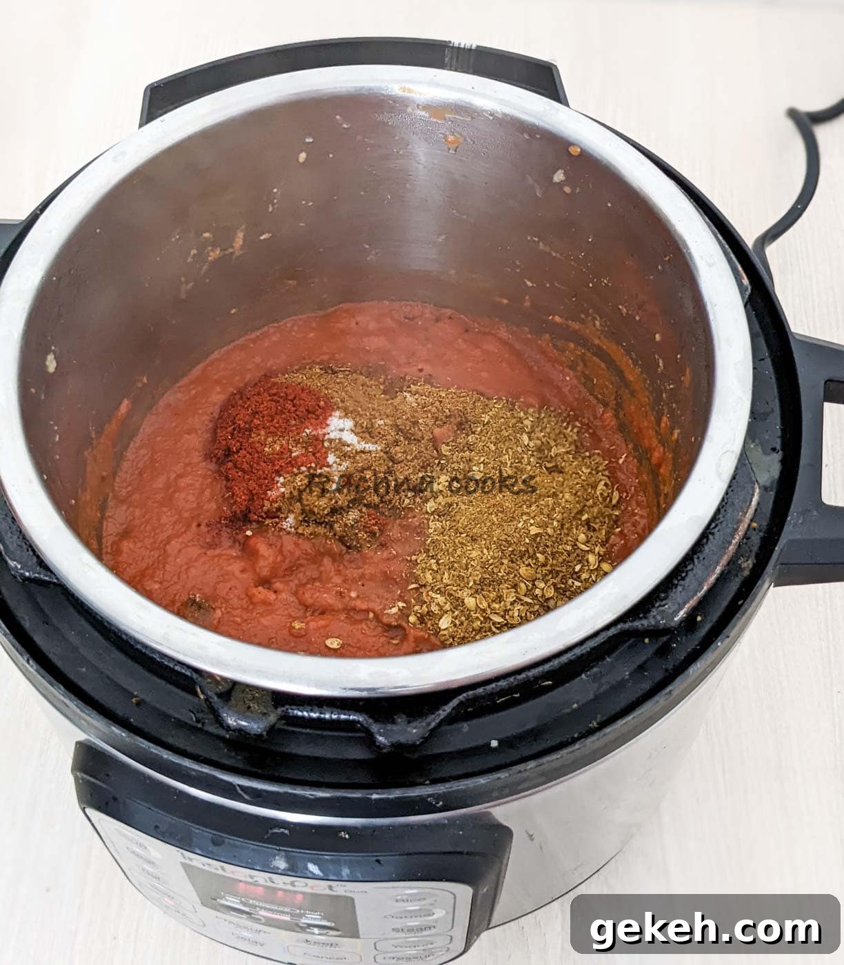 Instant Pot Punjabi Chole (Authentic Chana Masala Recipe) 8 Fried paste with various spice powders and salt.