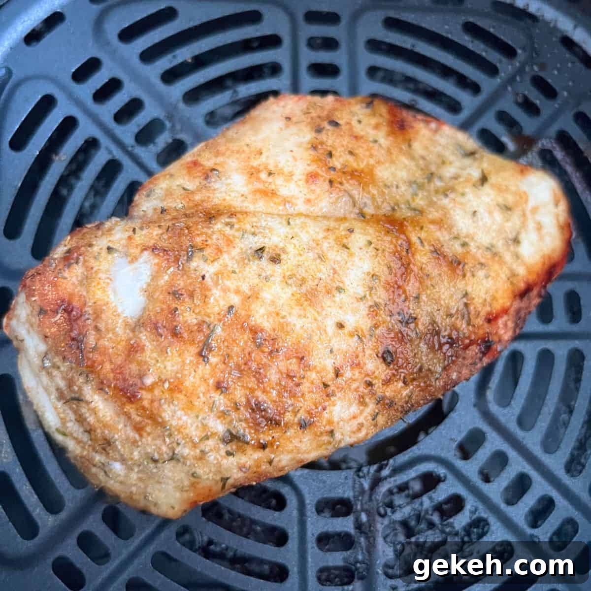 Crispy Air Fryer Chicken Breast Recipe — Juicy in 20 Minutes 2 This recipe for a simple basic cooked chicken breast is as easy as it gets! The chicken breast comes out juicy and perfect every time and it's cooked in the air fryer!