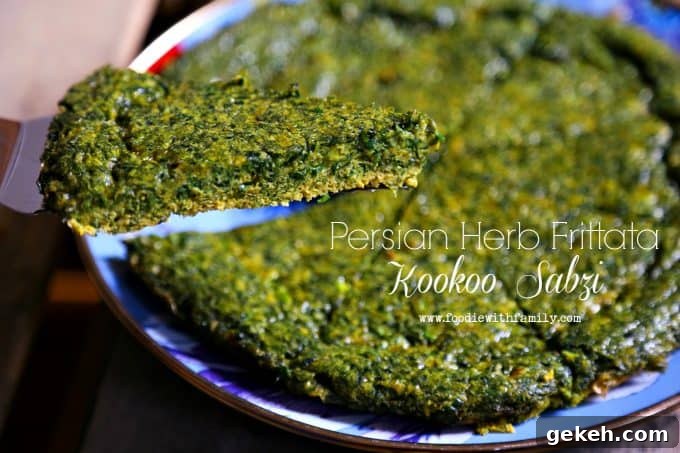 Kookoo Sabzi (Persian Herb Frittata): Flavorful Kookoo Recipe 2 Persian Herb Frittata a.k.a. Kookoo Sabzi from foodiewithfamily.com