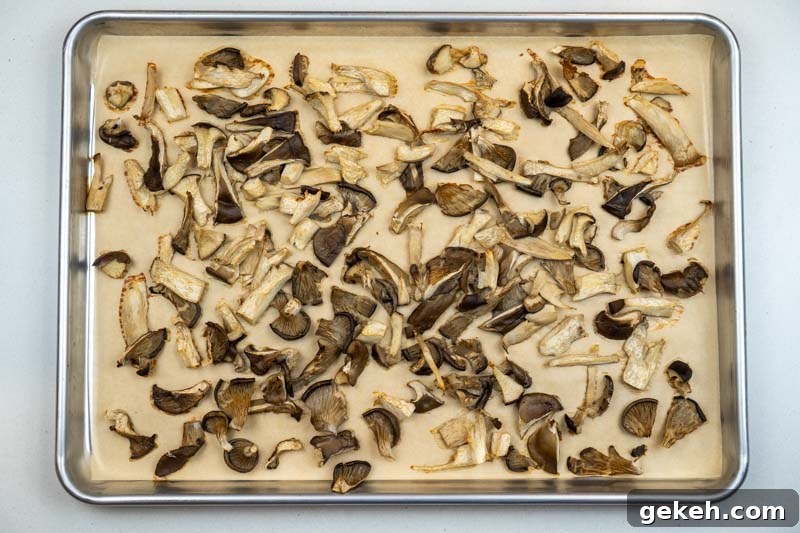 Cooking the oyster mushrooms