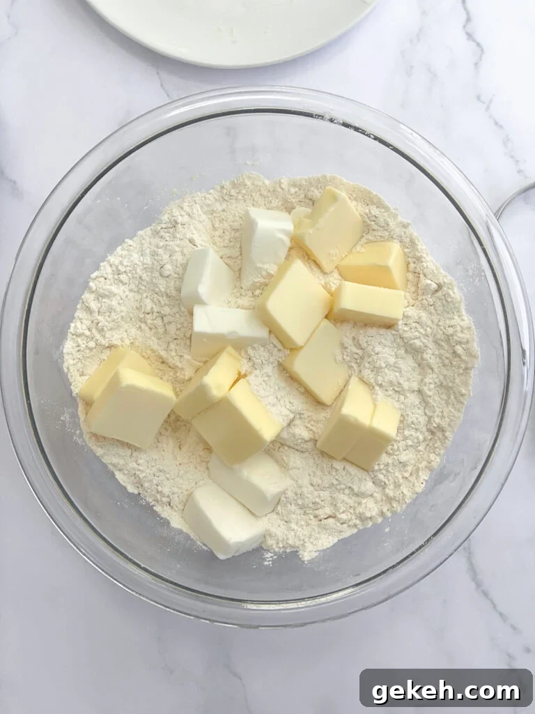 How to Make a Flaky Pie Crust Every Time 6 butter and shortening added