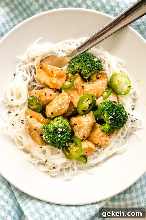 Spicy Jalapeño Chicken & Broccoli Stir-Fry Recipe 2 single serving of jalapeno chicken stir fry with rice noodles