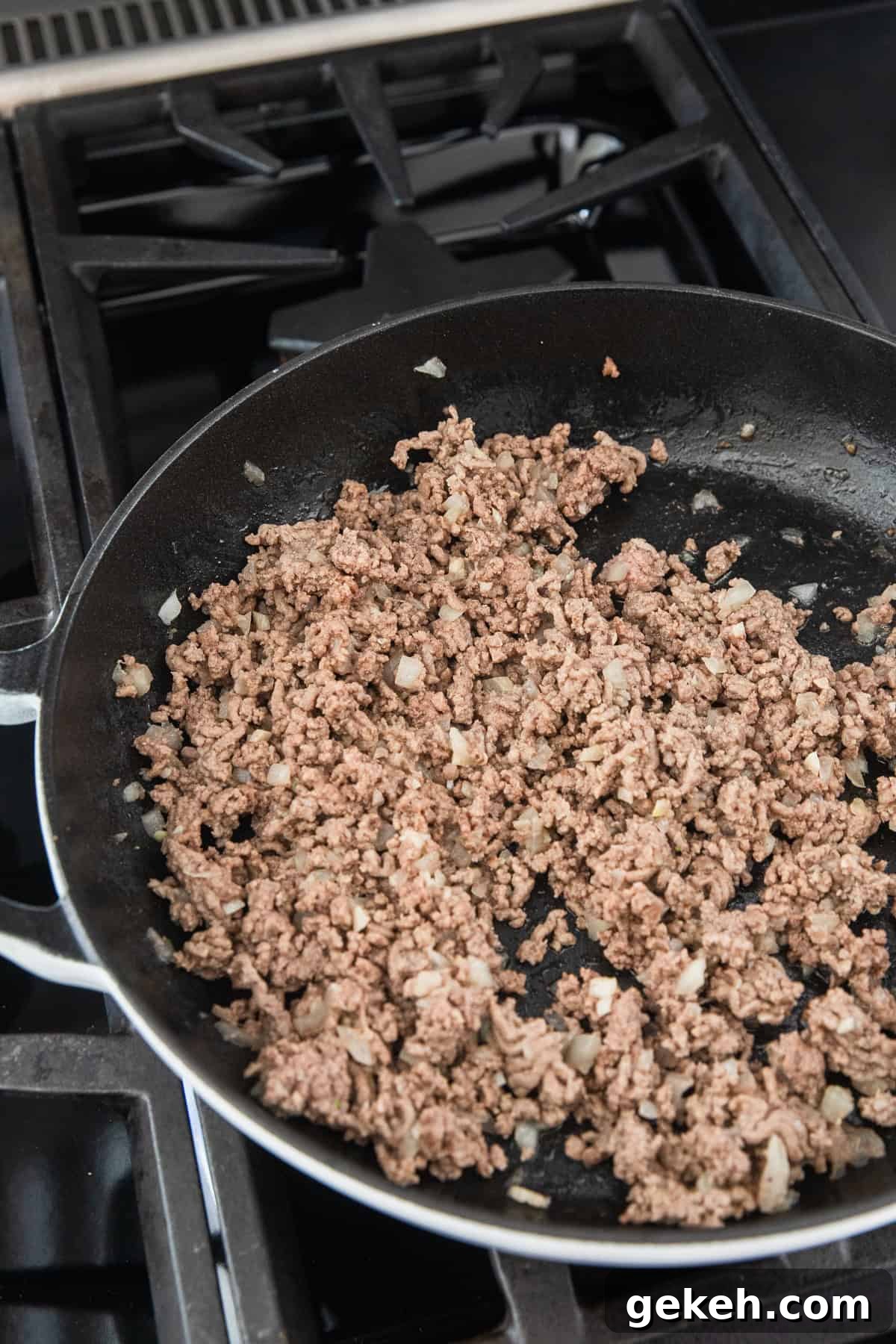 Savory Ground Beef and Salsa Rice Skillet Recipe 4 Cooking ground beef.