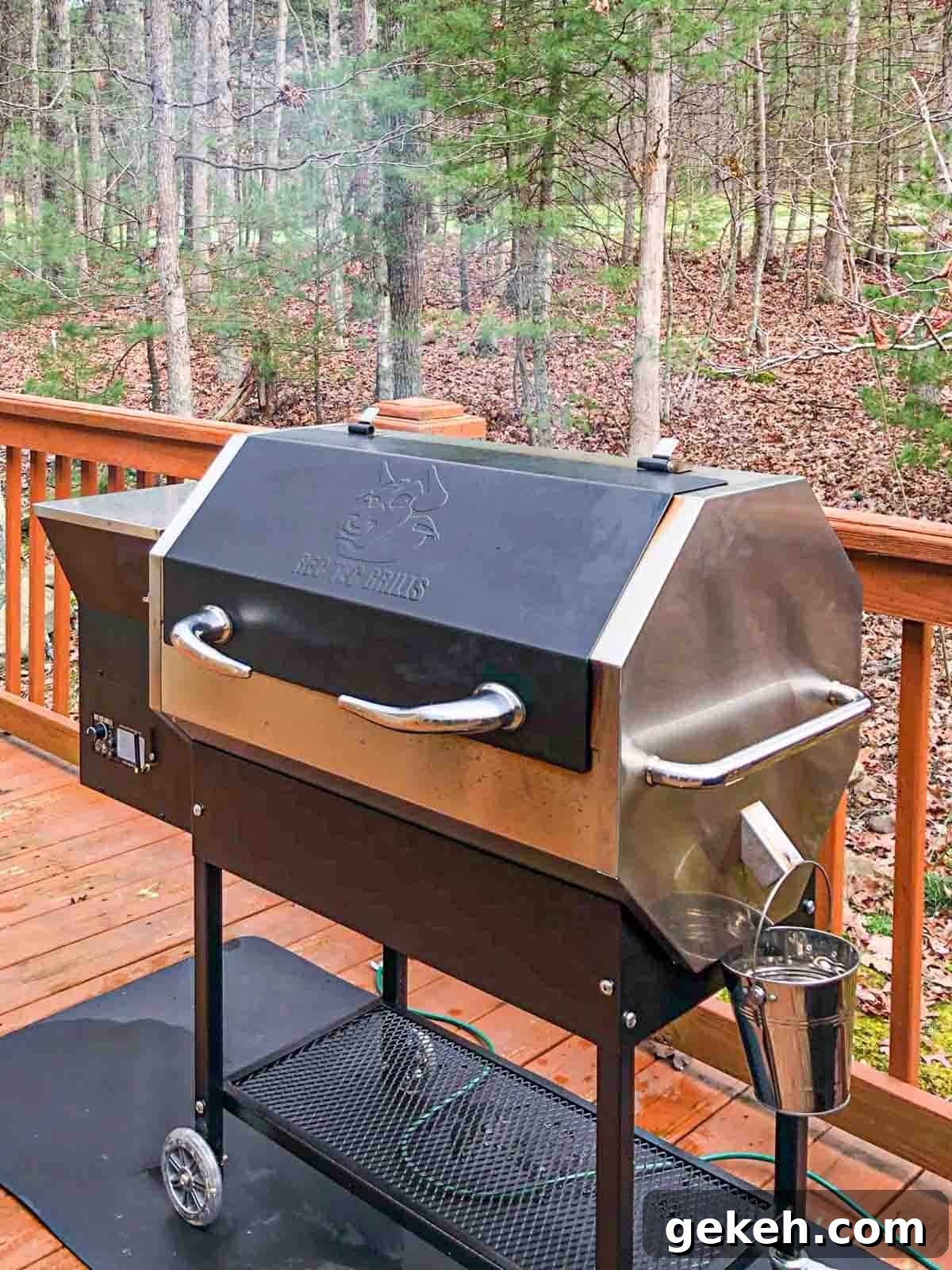 Smoker on deck with smoke