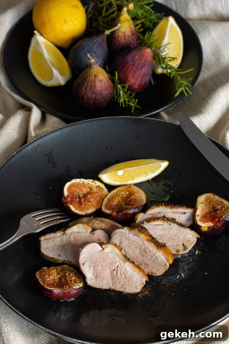 Figs and seared duck breasts