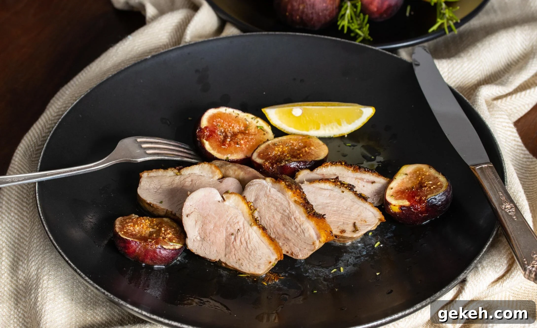 figs and seared duck breasts